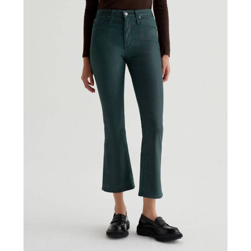 AG Farrah Crop Mid-rise Boot Jean in Leatherette Hidden Pine 25